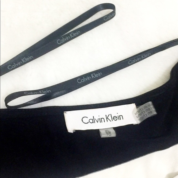 CK Black/White Striped Short Sleeve Split Tie Top - Picture 3 of 12